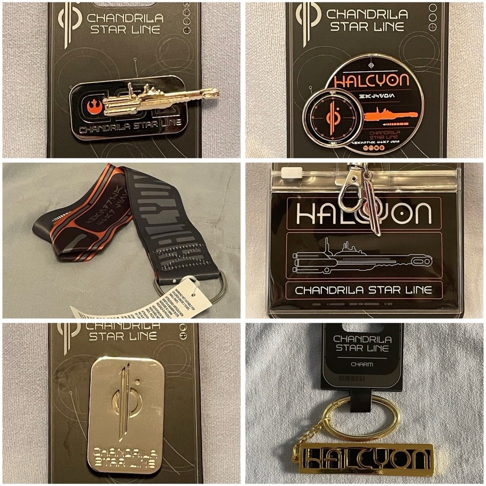 NEW Set of 6 Star Wars Chandrila Star Line Halcyon Galactic Starcruiser Pin Etc